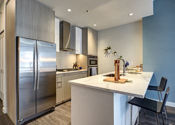 Sleek stainless steel appliances
